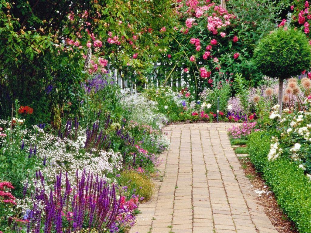 Colourful Summer Garden desktop PC and Mac wallpaper