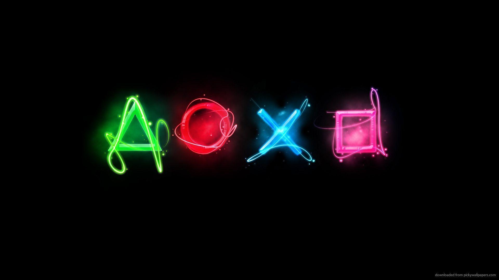 Download 1920x1080 Playstation Control Symbols On Black Wallpapers