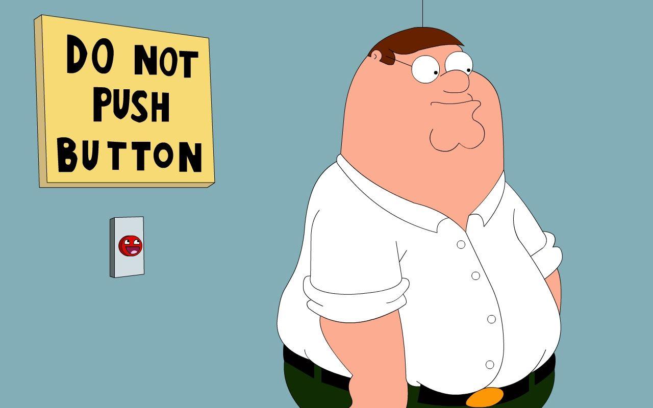 Peter Griffin Do Not Push Button Desktop Background