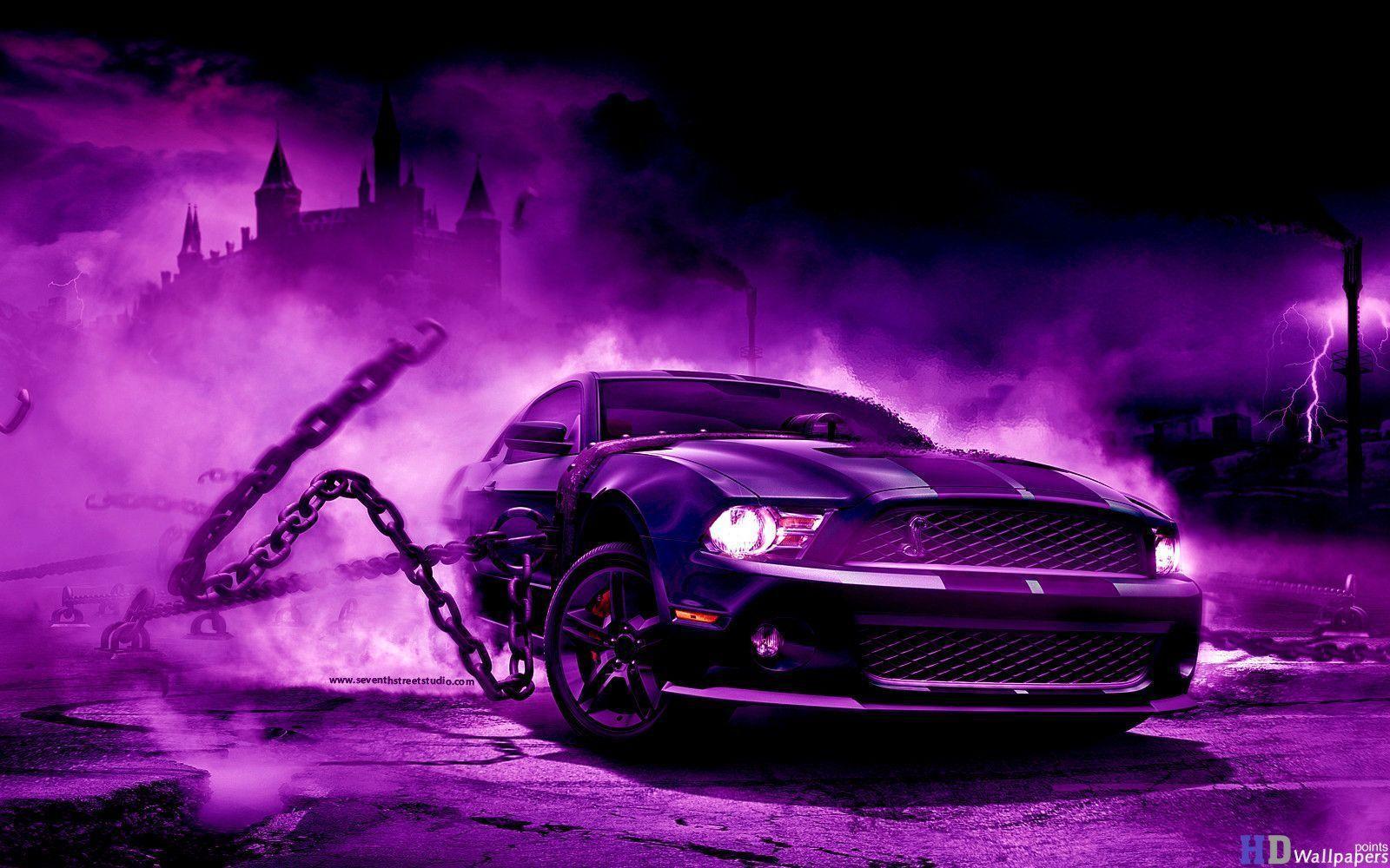 Cool Purple Car 3D Wallpaper. WallpaperToon. High Quality