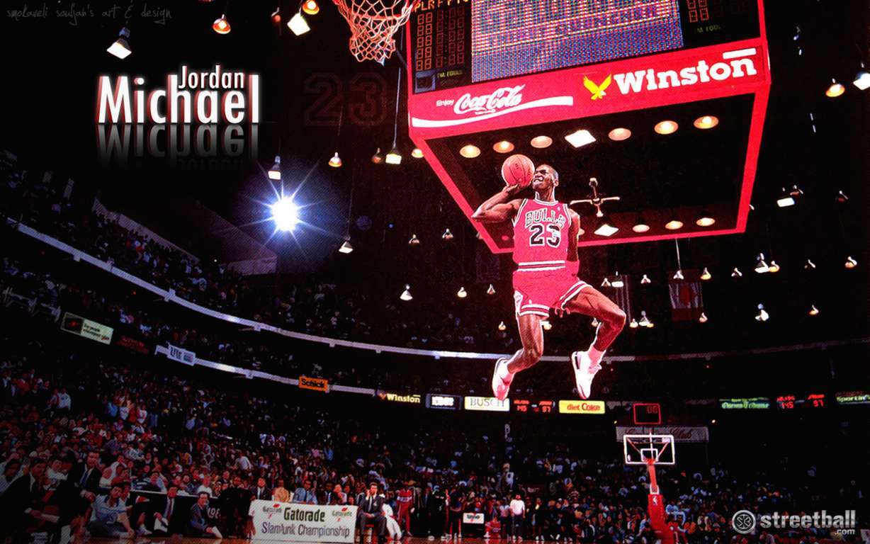 Basketball Wallpaper. Michael Jordan Dunk Logo Wallpaper. Guemblung