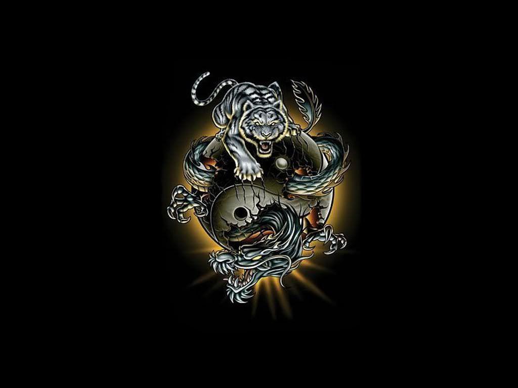 Ying Yang Huge Dragon Wallpaper