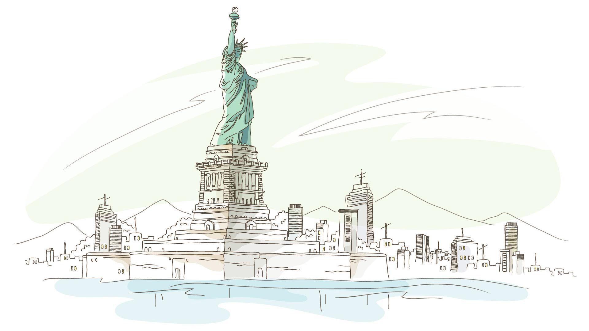 Statue Of Liberty Sketch wallpaper