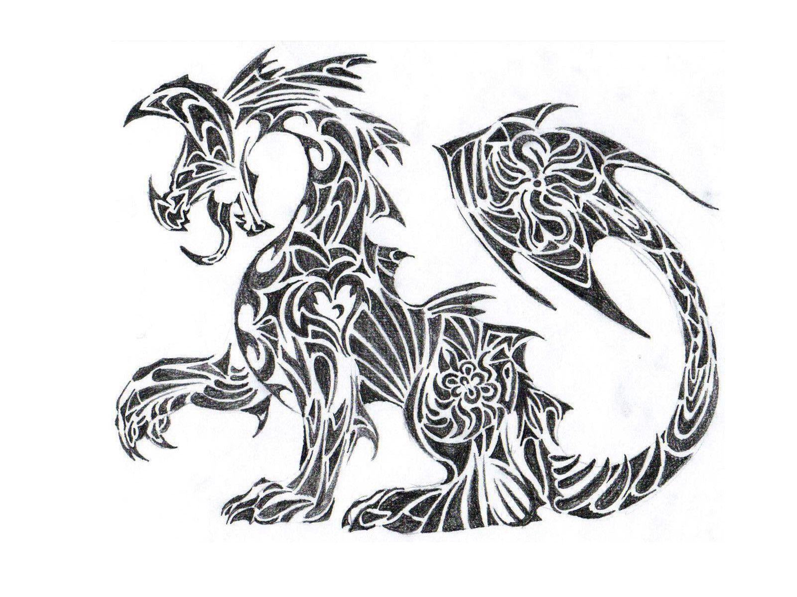 Tribal Dragon Tattoo wallpaper