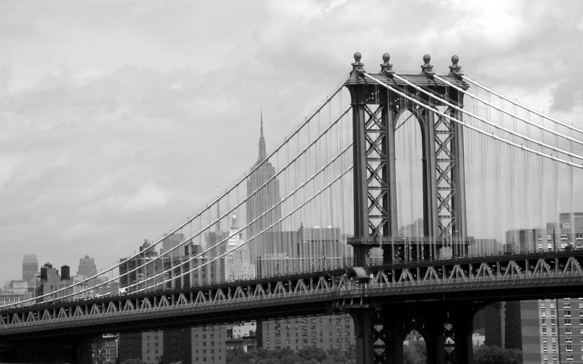 Brooklyn Bridge Black And White wallpaper