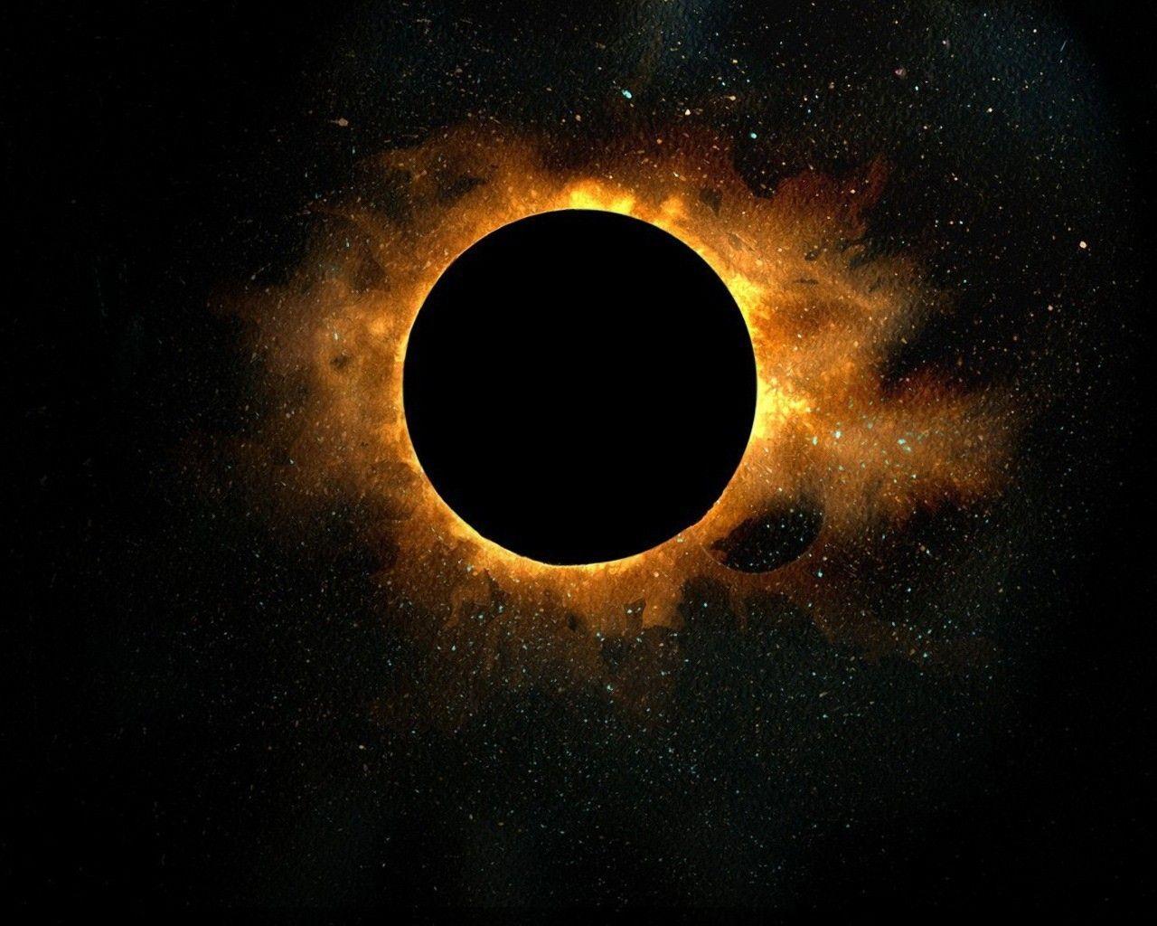 solar eclipse from space wallpaper