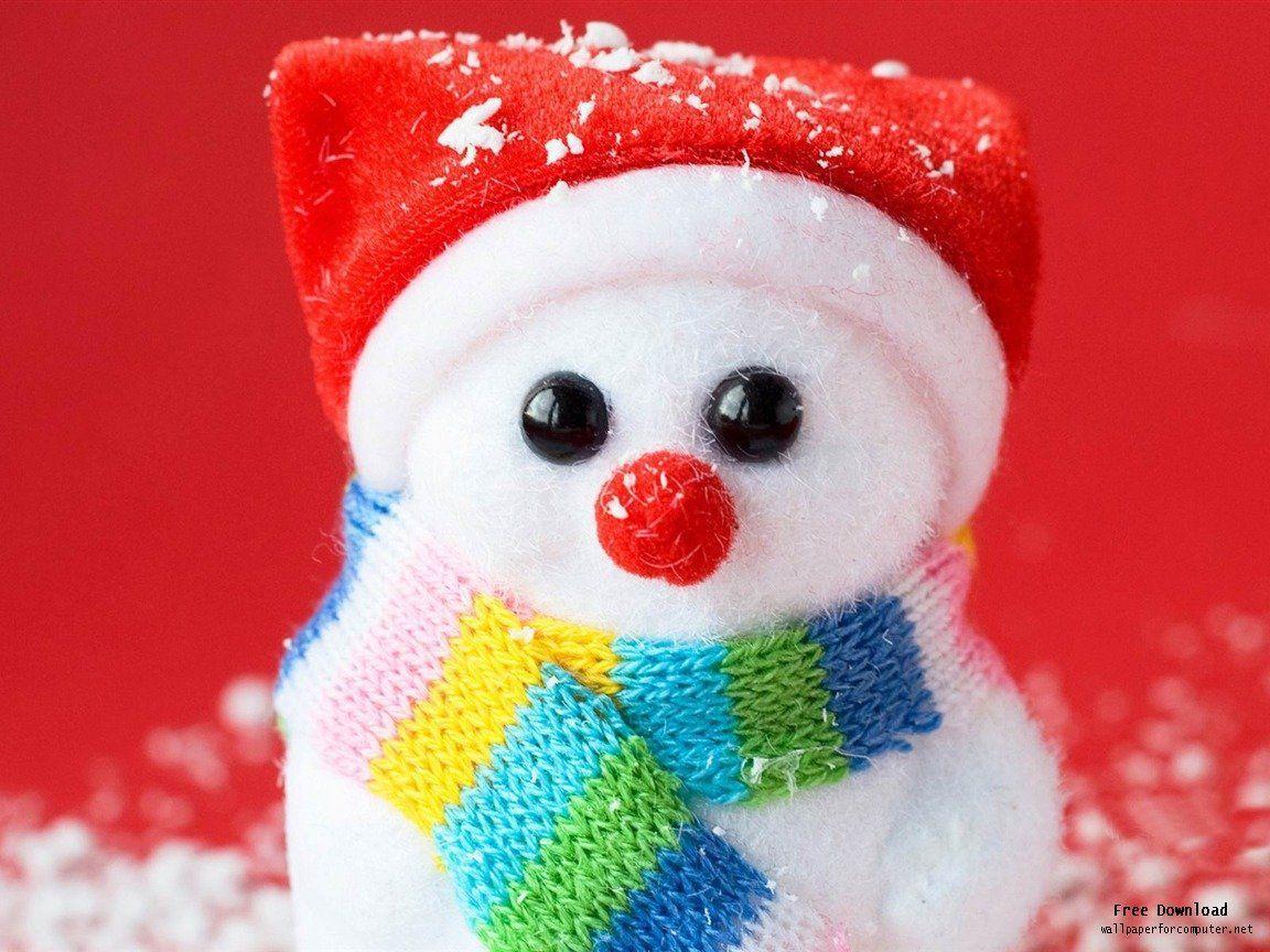 Aesthetic cute snowman Christmas HD computer wallpaper 04 View