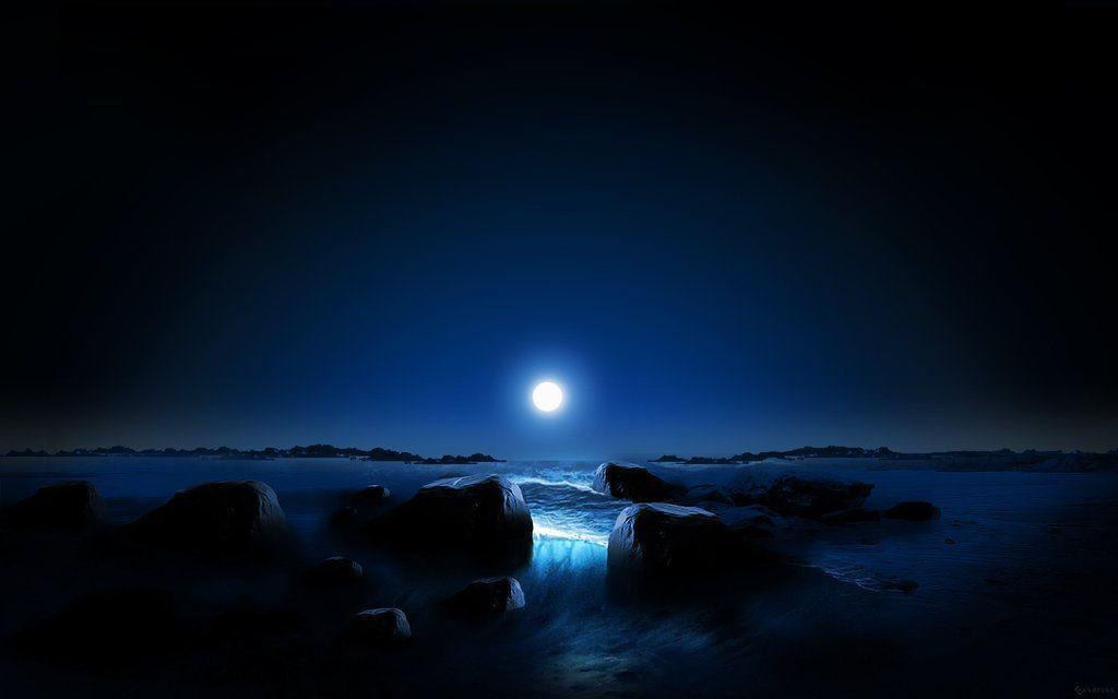 Blue Space Collage Montage Wallpaper Background