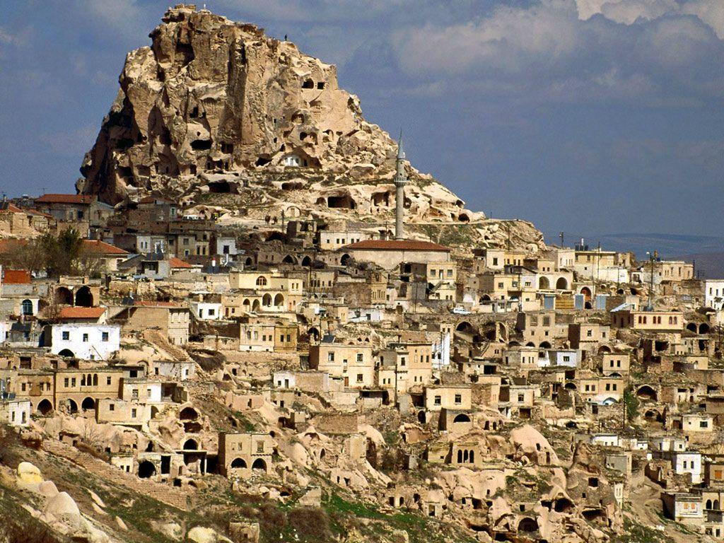 Cave Dwellings of Cappadocia Turkey. Photo and Desktop Wallpaper