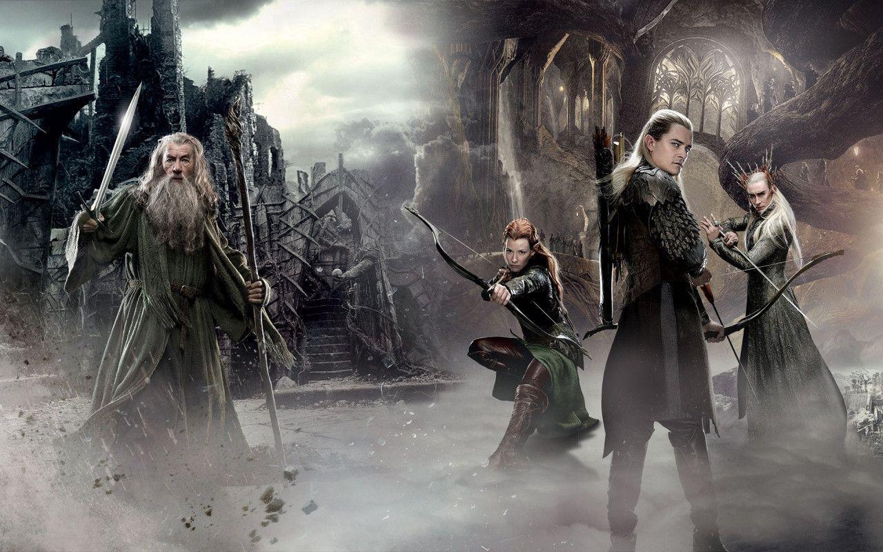 Gandalf & the Elves desktop PC and Mac wallpaper