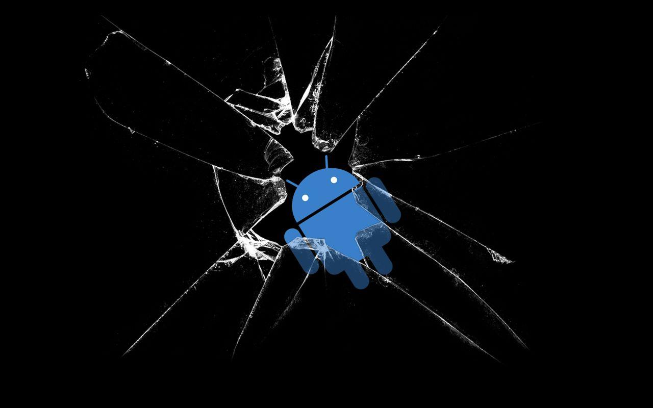 Blue Android Logo Broken Screen Wallpaper. TanukinoSippo