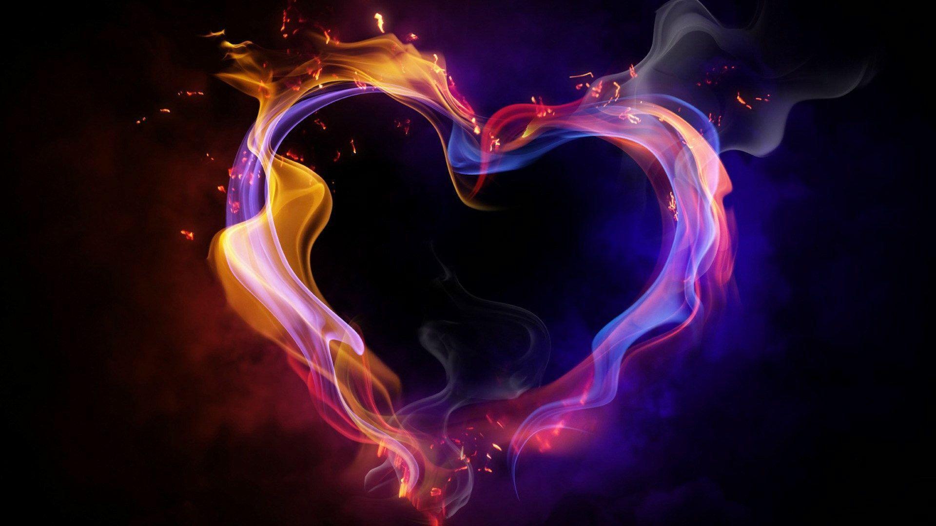 Hd 1920x1080 Cool Color Abstract Heart Desktop Wallpaper Background
