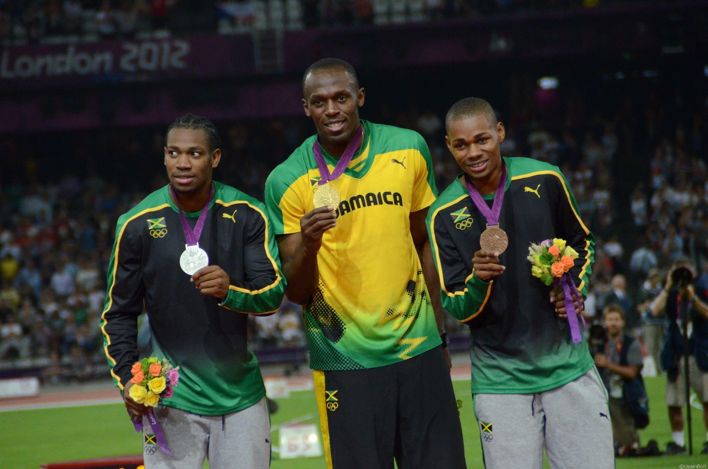 Usain Bolt. Bolt leads Jamaica's sweep of the Olympic Games 200 metres