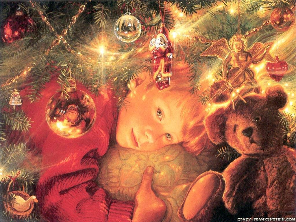 Christmas scene free desktop background wallpaper image