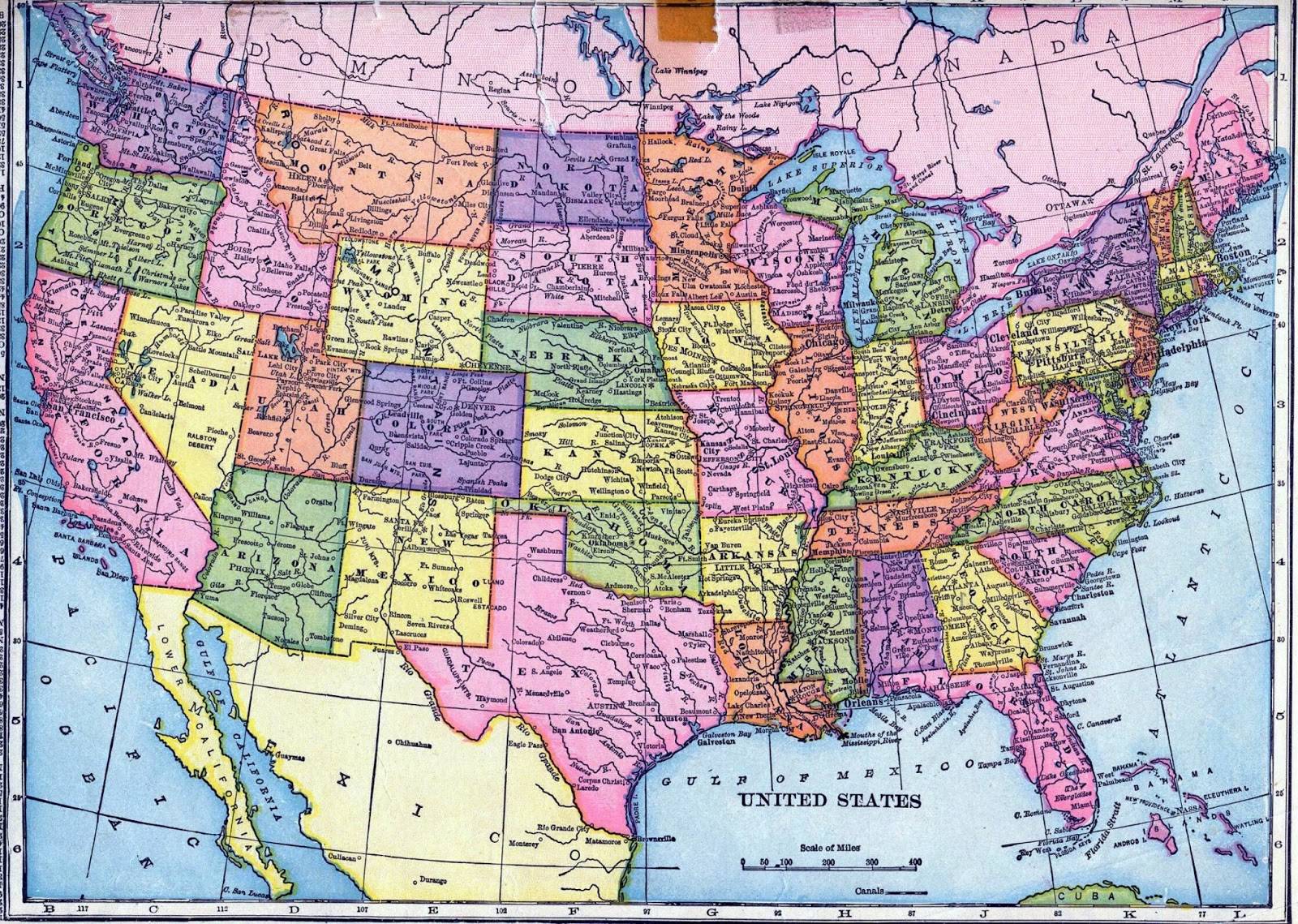 Map Of Usa With States