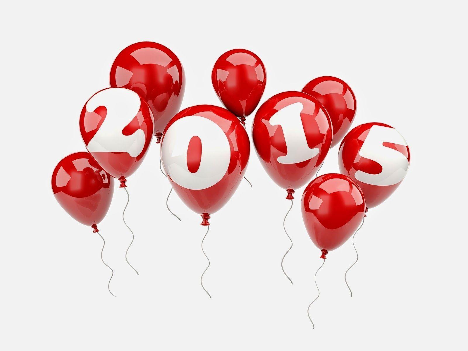 3D Red New Year 2015 Balloonshotos
