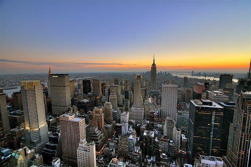 New York City Skyline Sunset Wallpaper, Background