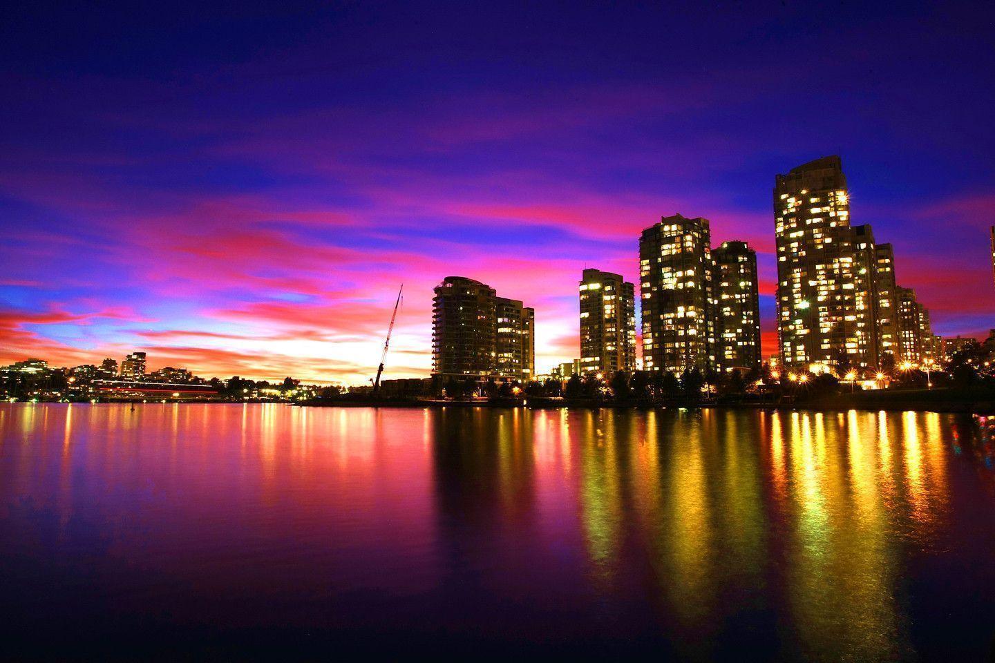 City Skyline At Sunset Skyline At Sunset Wallpaper Search