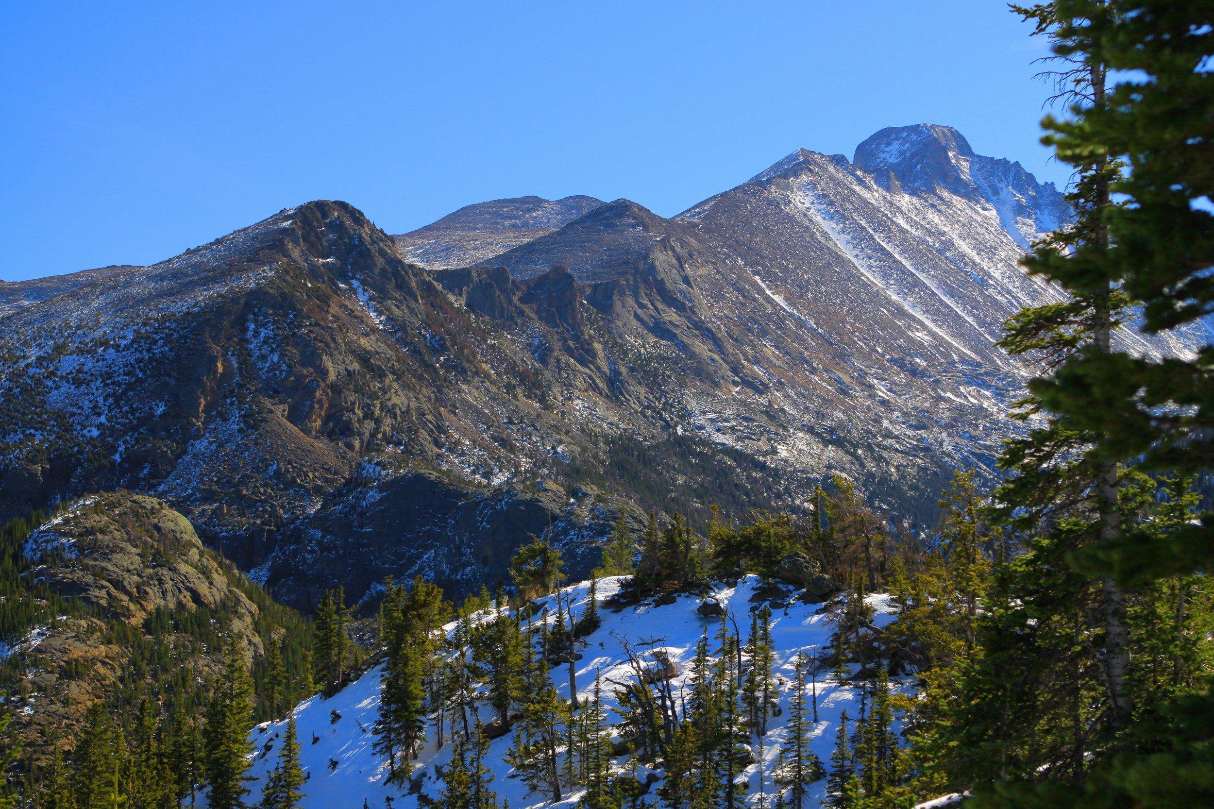 Longs Peak from the Lake Haiyaha Trail, Rocky Mountain National