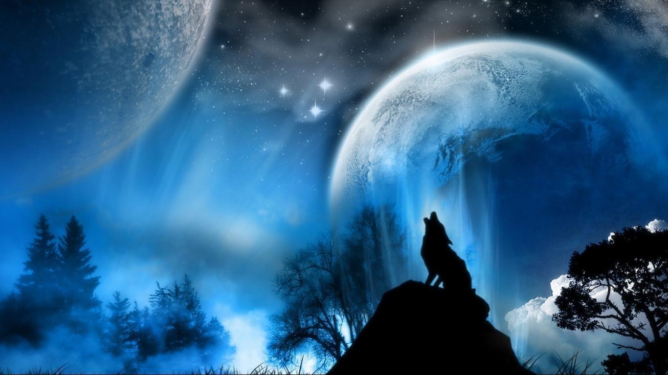 Wallpapers For > Wolf Howling At The Red Moon Wallpapers