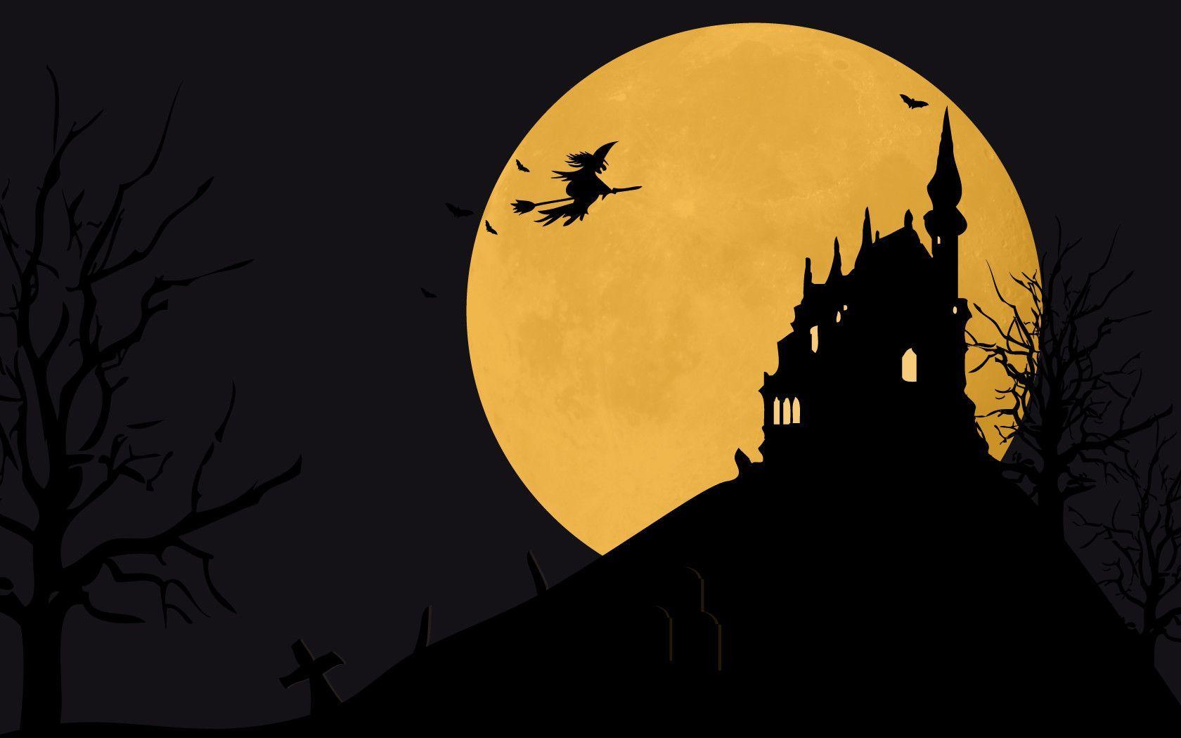 Celebration: Halloween HD Wallpaper Flying Witch, halloween