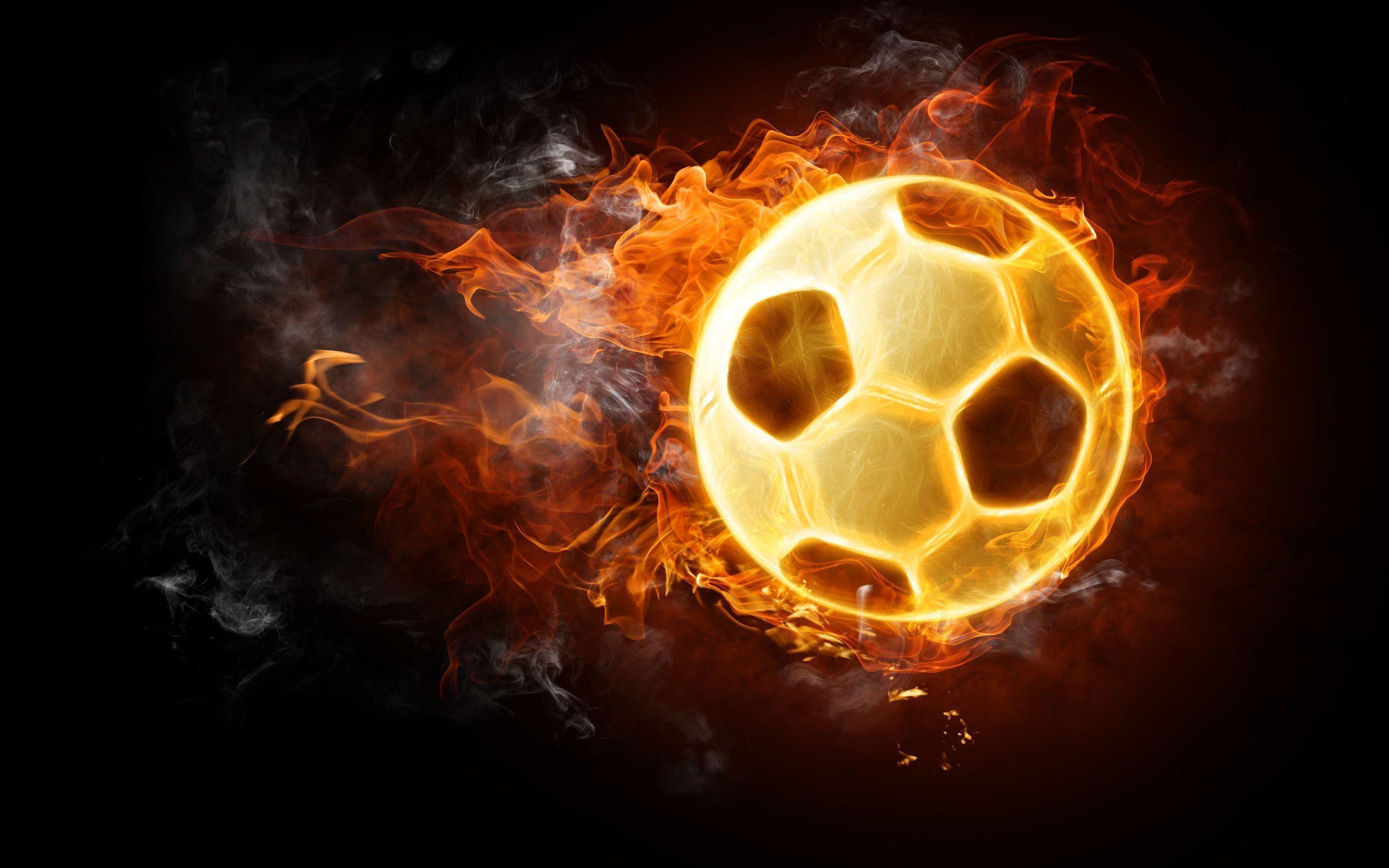 Cool Soccer Ball On Fire Background 1 HD Wallpaper