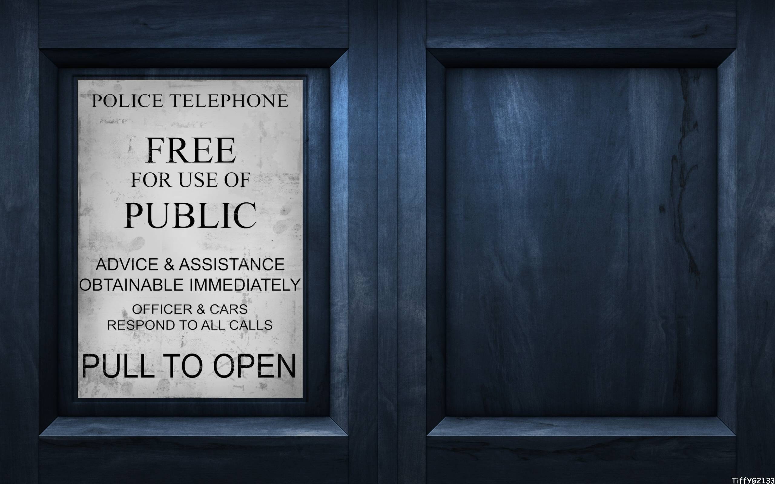 Download wallpaper series, Doctor Who, Police Booth, plate free