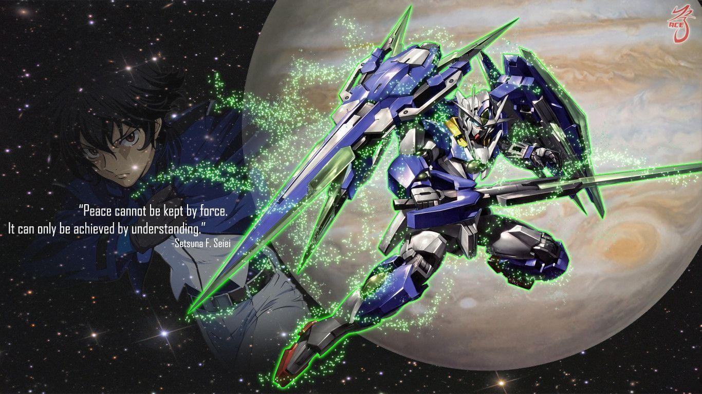 Gundam 00 Quanta Full Saber kootation Wallpaper 1366x768. Hot HD
