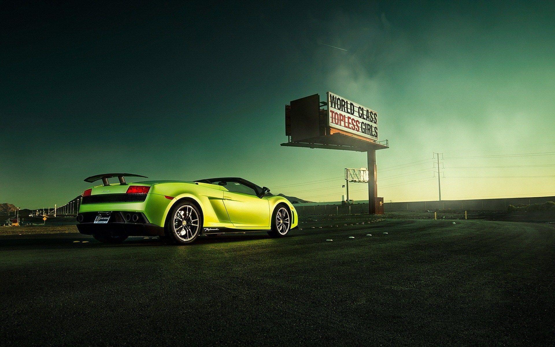 Green Lime Lamborghini Gallardo LP570 Spyder World Class HD