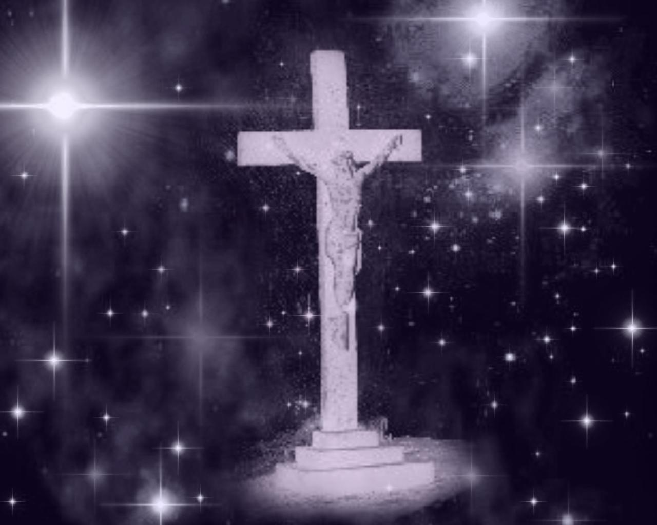 Free Crucifix With Starry Background Background. Twitter
