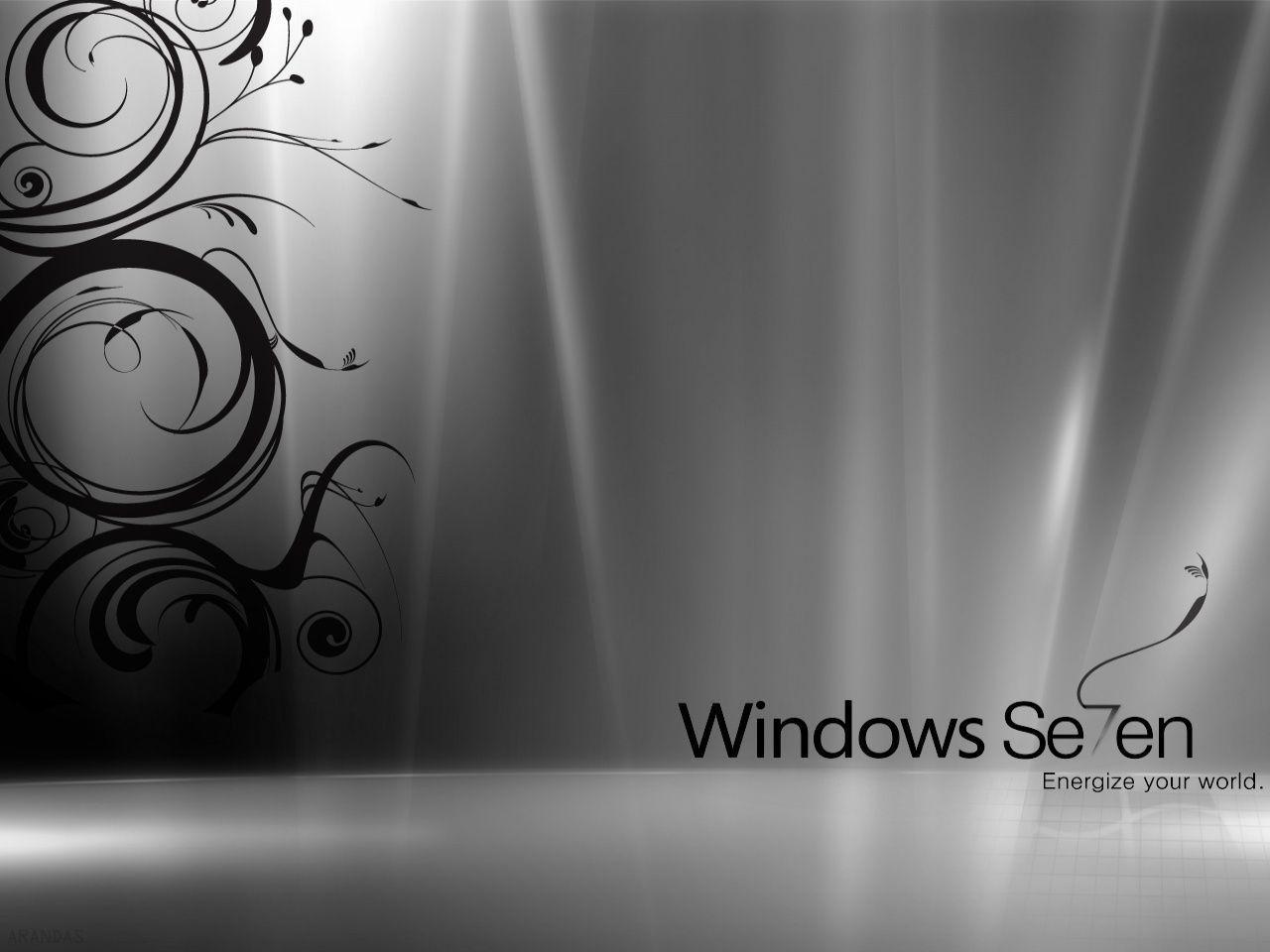 Windows 7 Black & White Wallpaper