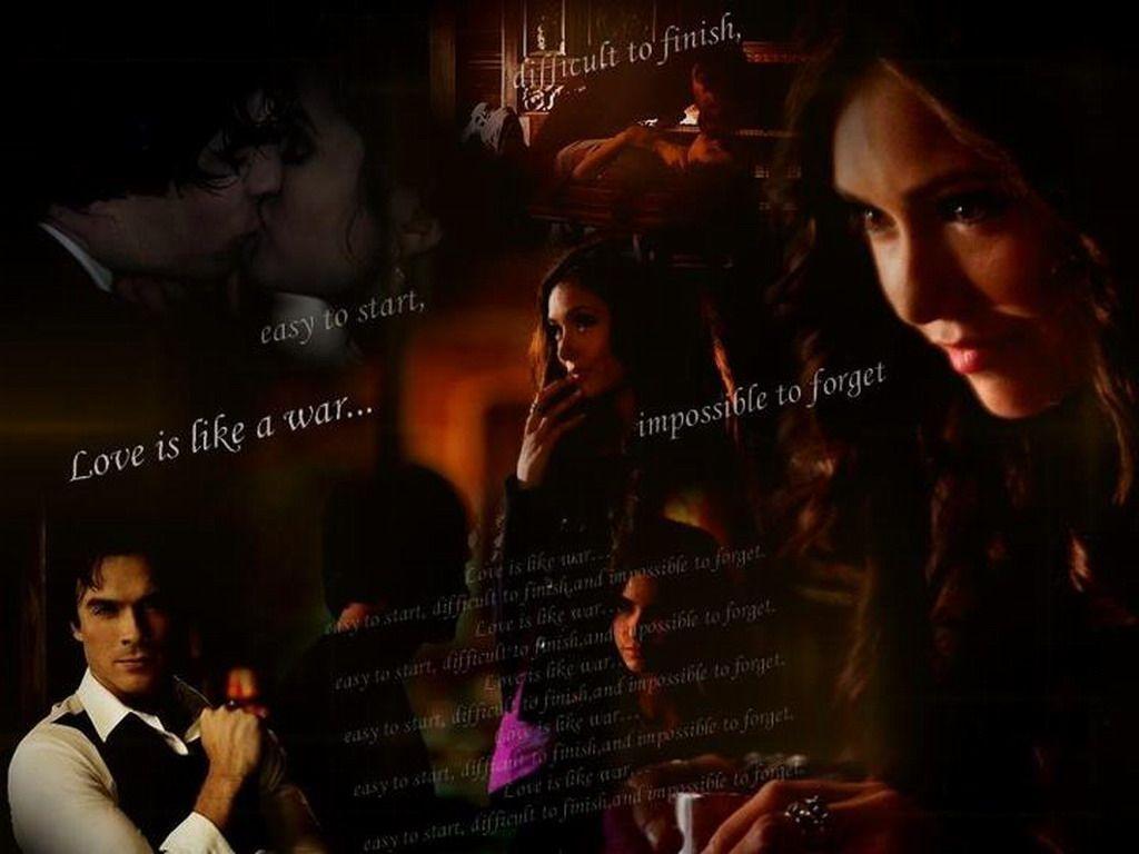 Katherine & Damon Vampire Diaries Wallpaper
