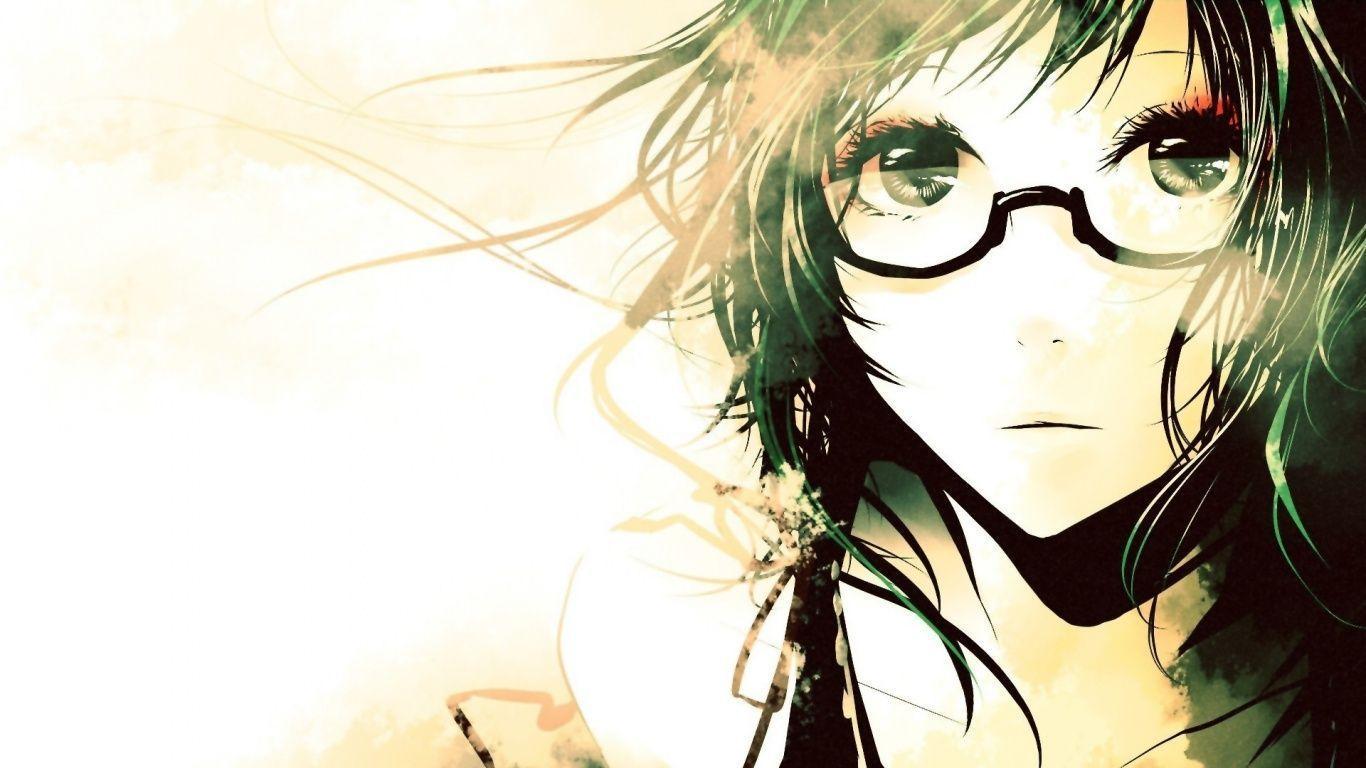 Anime girl glasses Wallpaper