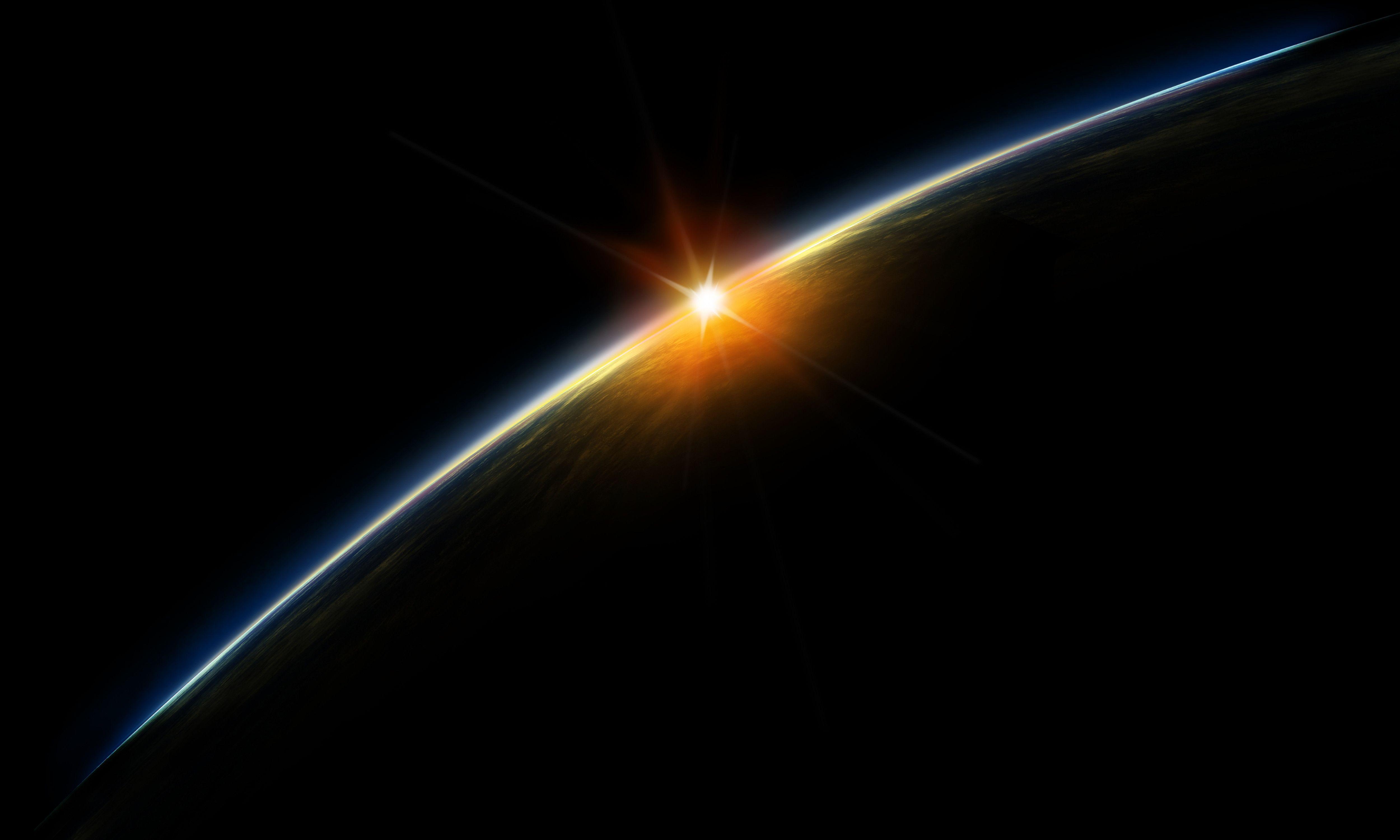 Space Sunset Over Earth Desktop HD Wallpaper in HD