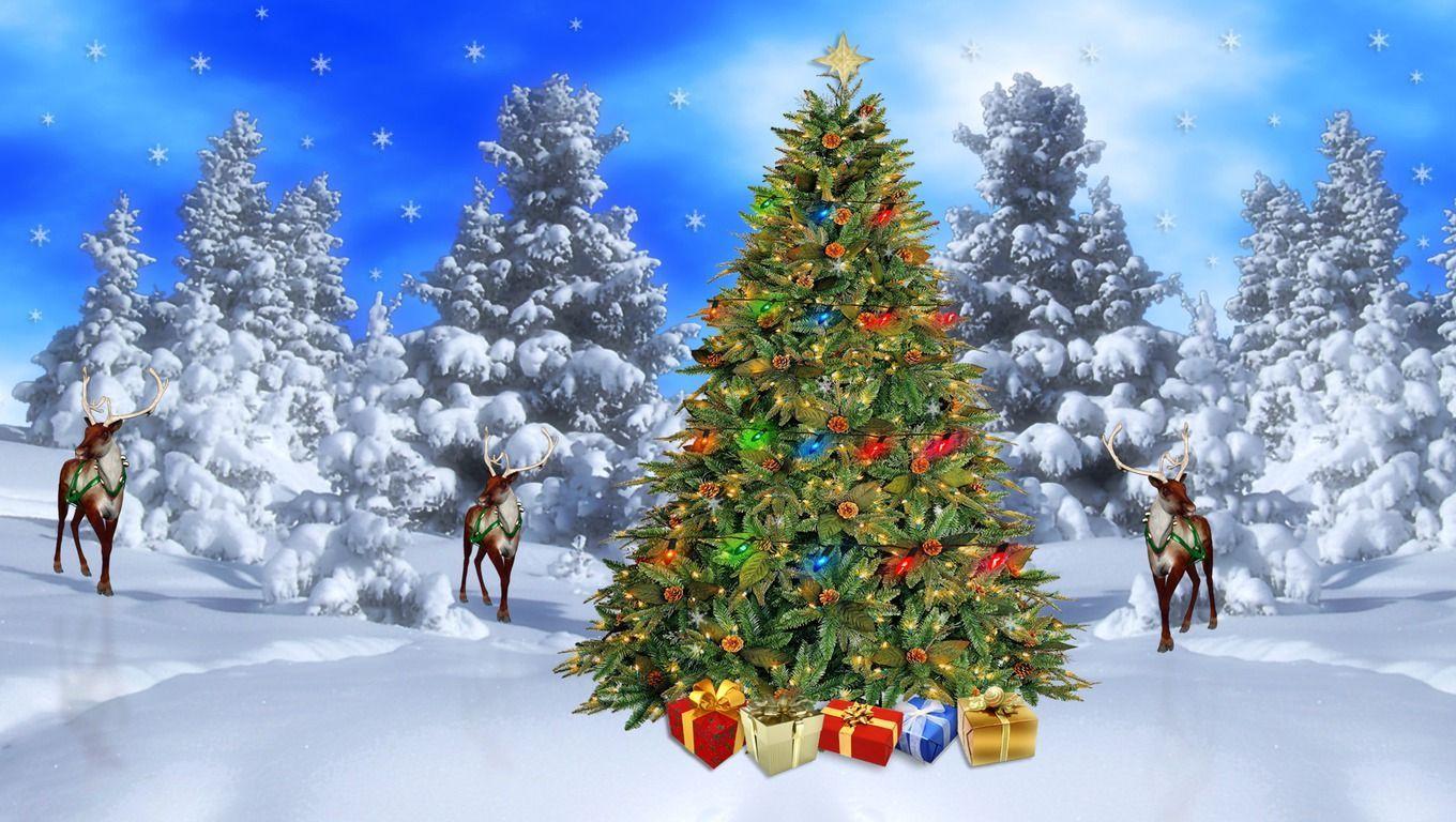 Christmas Snow Scene Wallpapers - Wallpaper Cave