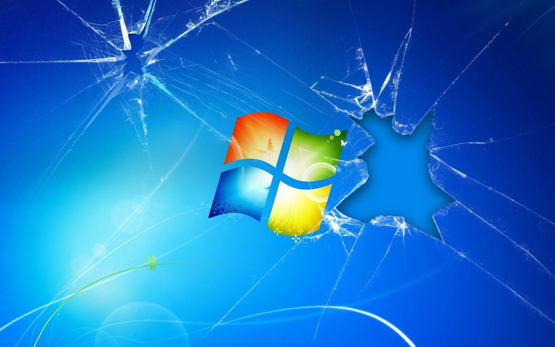 Windows 7 Broken Screen HD Wallpaper