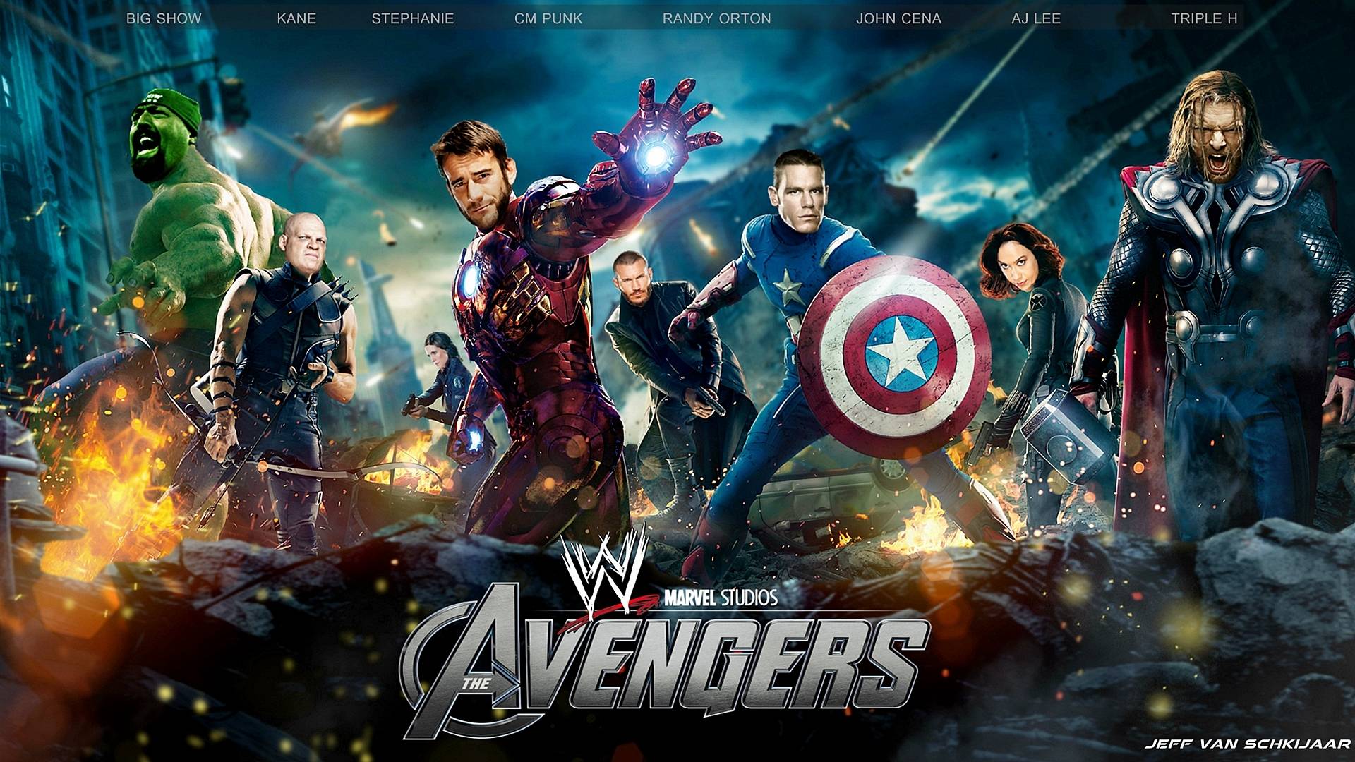 WWE The Avengers Movie Wallpaper