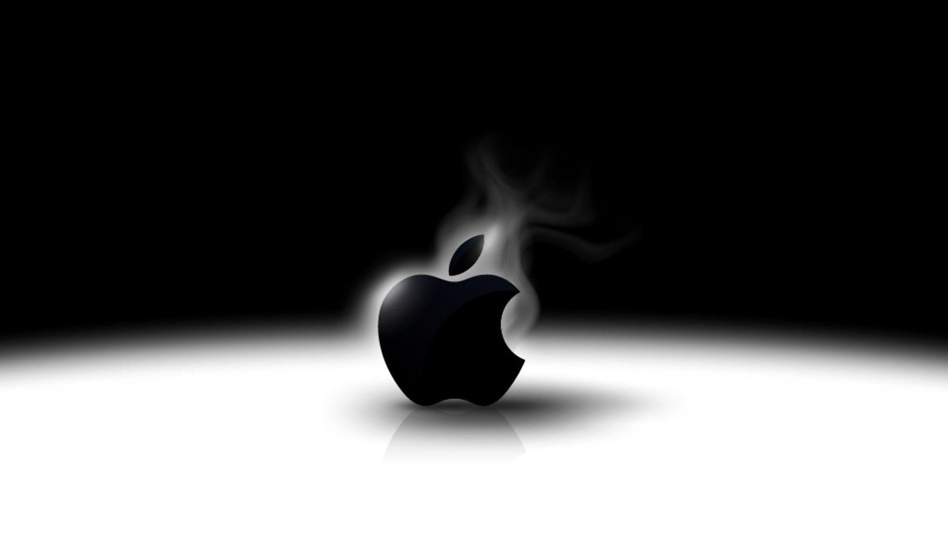 apple black white smoke