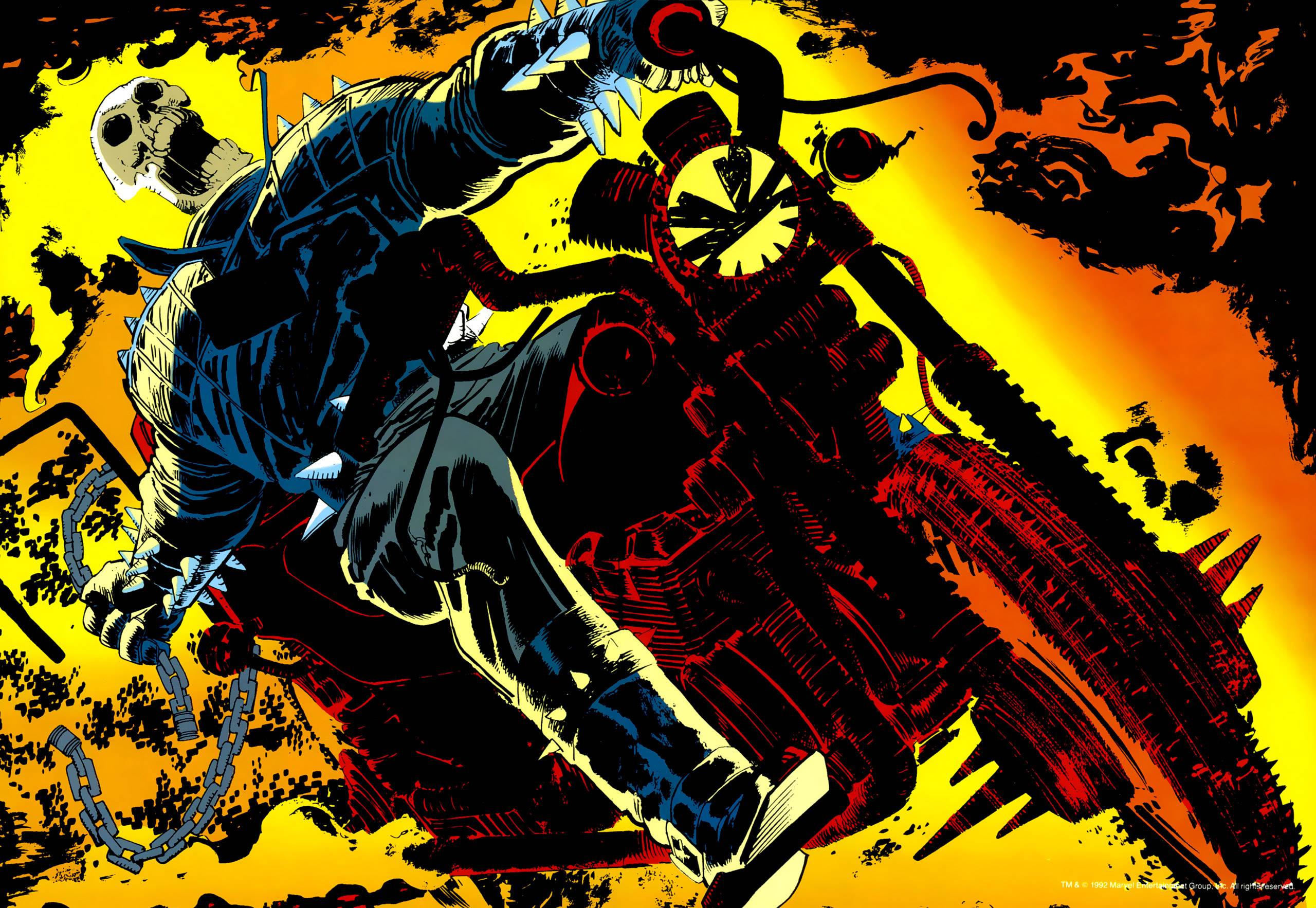 Ghost Rider Motorcycle Marvel Superhero 4K Wallpaper 61205