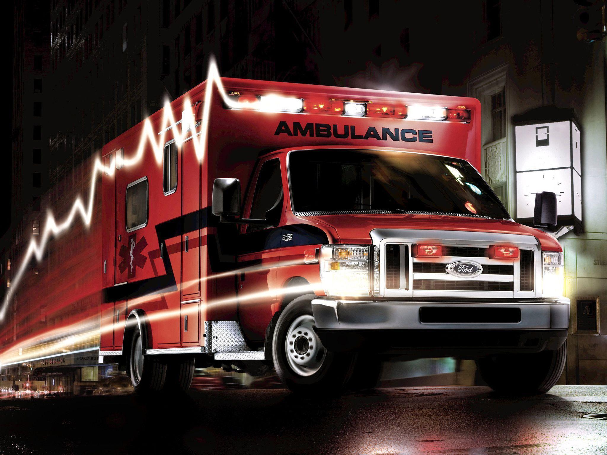 Ford E 450 Super Duty Ambulance Firetruck Emergency Wallpaper