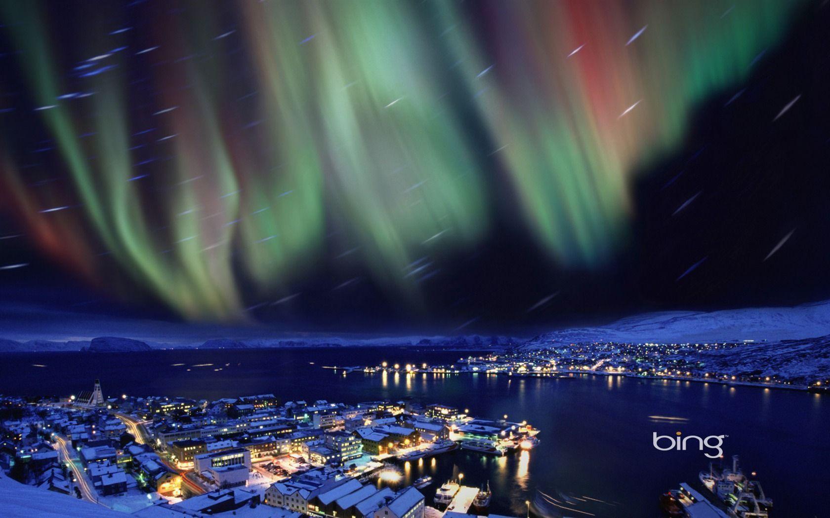 Hammerfest Norway Northern Lights Over Bing Wallpaper
