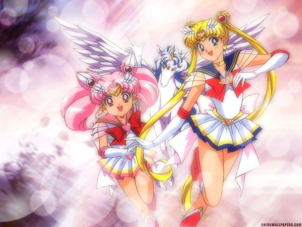 Sailor Moon, sailor chibi moon and Pegasus