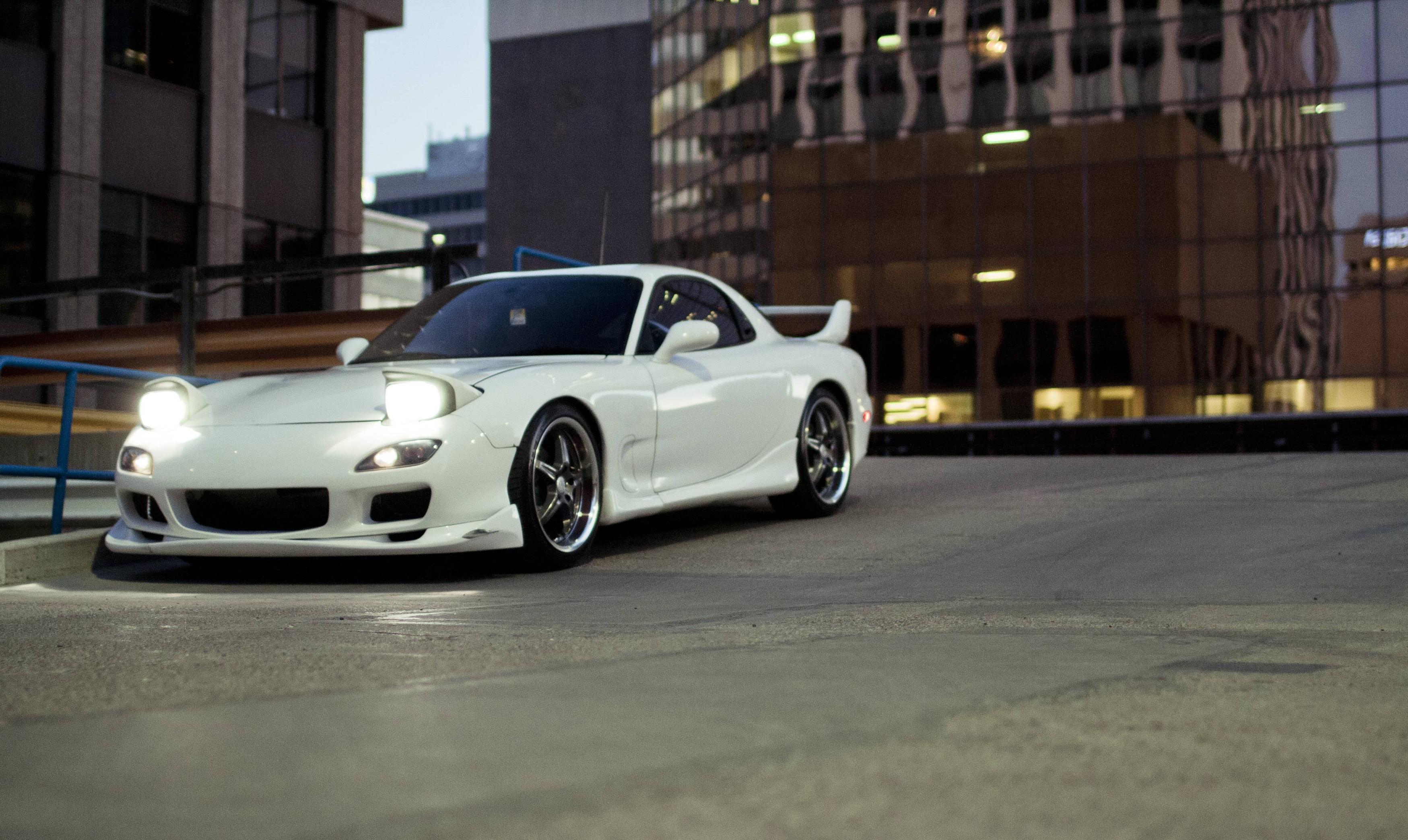 Wallpaper auto, cars, mazda rx white, tuning, tuning cars