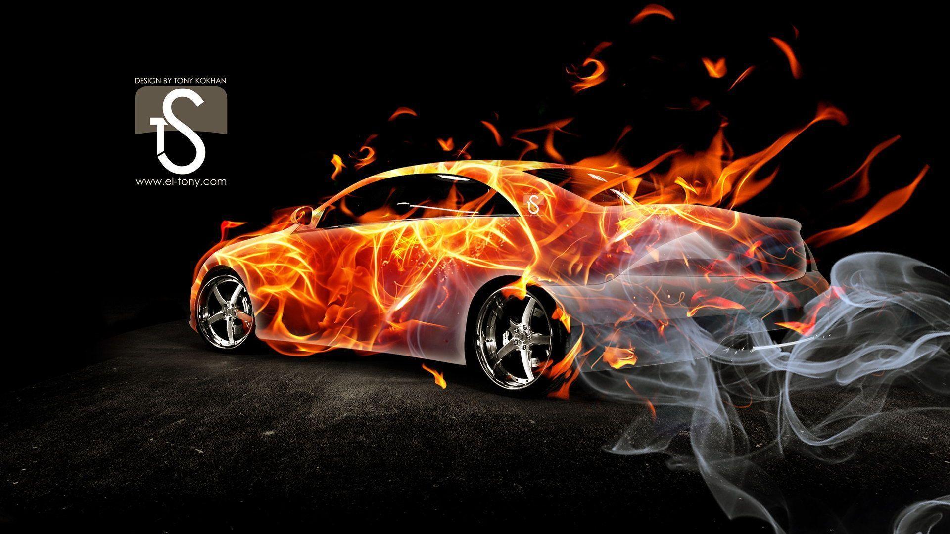 Beautiful blasting flames PS sports cars wallpaper 1920 1080 07