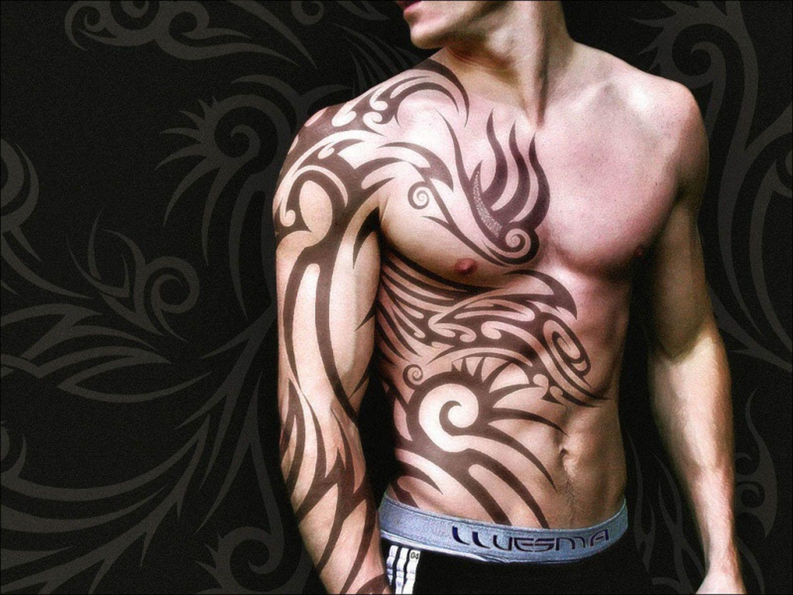 Cool Male Body Tattoo Wallpaper Photo Wallpaper. High