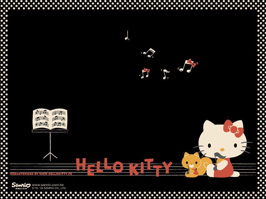 Black Hello Kitty Background 918 HD Wallpaper in Cartoons