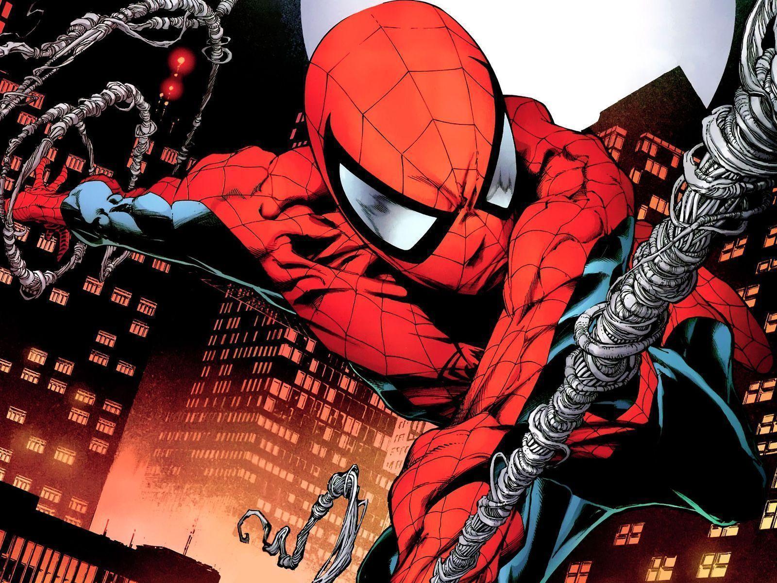 Swinging Spider Man Hyper Combo Wallpaper!