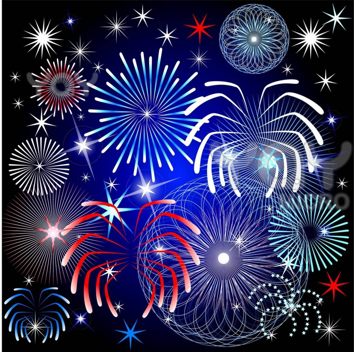 July 4th Fireworks Picture. Clipart and Vector Collection