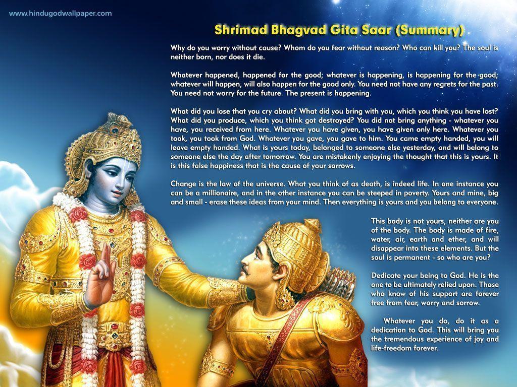Hindu Gods Wallpaper Bhagavad Geeta Saar