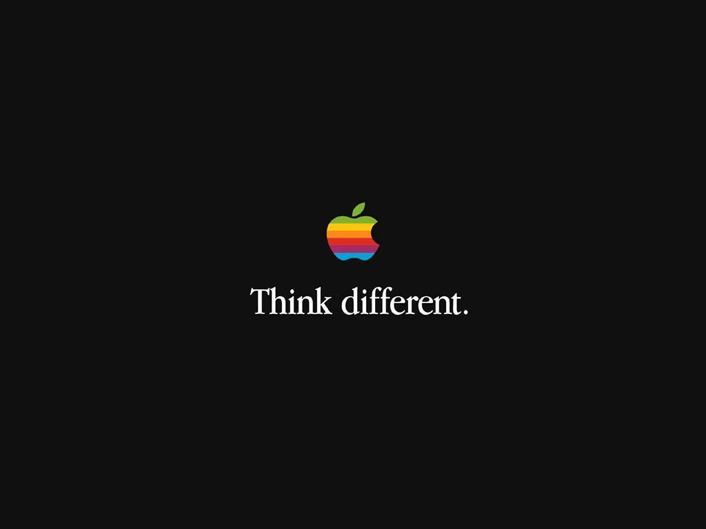 Think Different Old Apple Logo Mac Colorful Wallpaper #